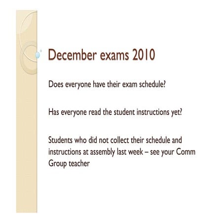 Dec Exam Schedule