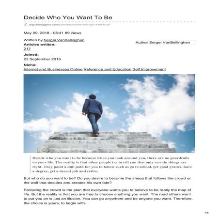 Decide who you want to be