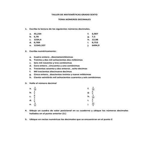 Decimales ubicacion,lectura,...