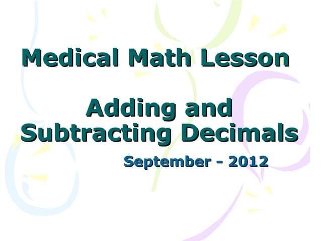 Decimals Add and Subtract