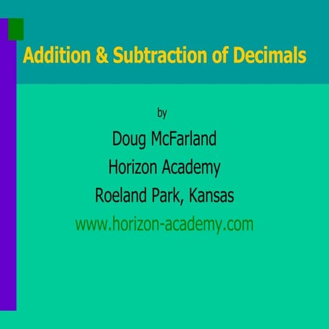 Decimals Add Subtract