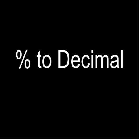 Decimals And Percents