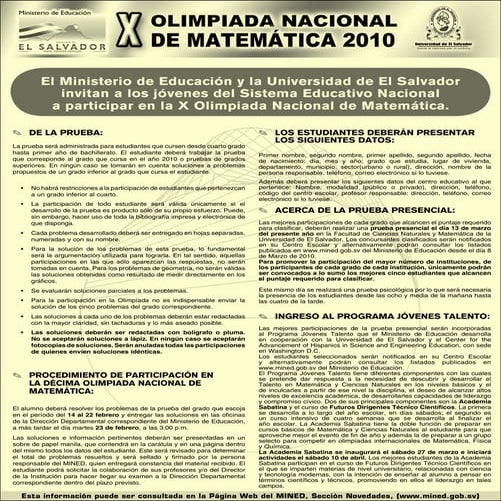 Decima Olimpiadas Ministerio