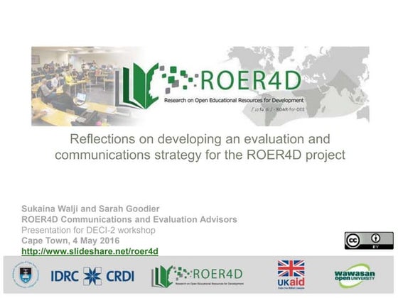 Reflections on developing an evaluation and communications strategy for the R...