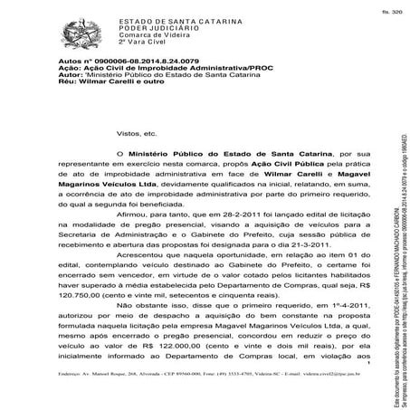 Decisão Improbidade Administrativa Carelli