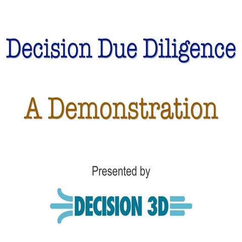 Decision Due Diligence