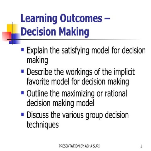 Decision Making