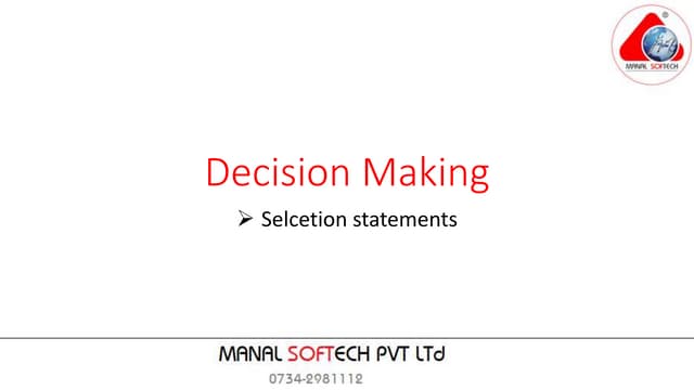 Decision control structures
