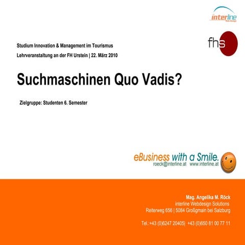 Suchmaschinen Quo Vadis! 