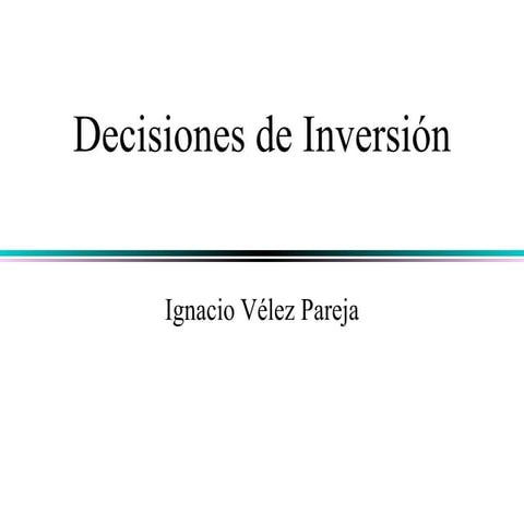 Decisiones De Inversión