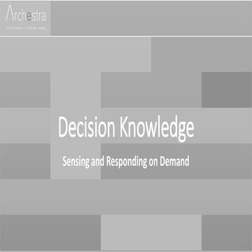 Decision Knowledge: Sense and Respond