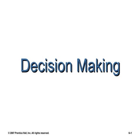 Decision Making
