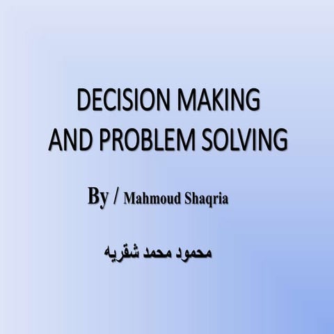 Decision making 