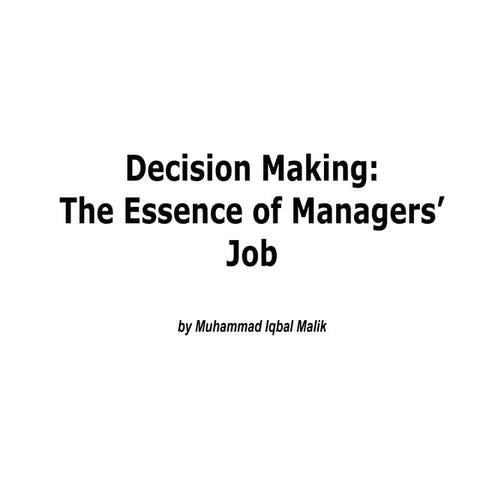 Decision making