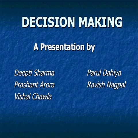 Decision making
