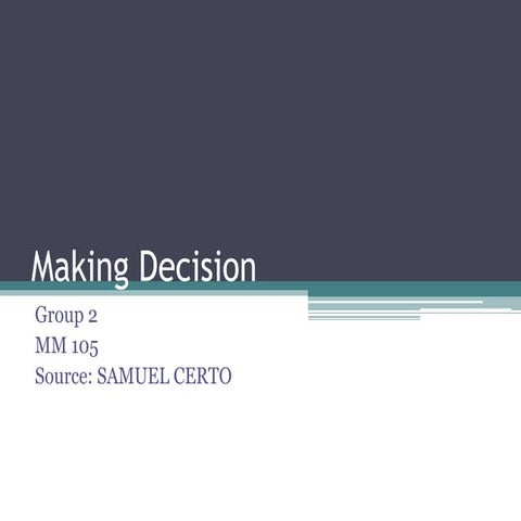 Decision making (Principles of Management)