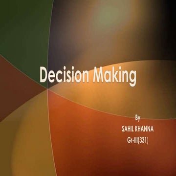 Decision making