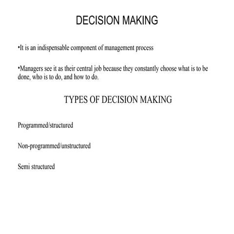 Decision making