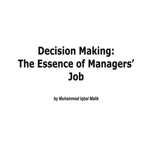Decision making
