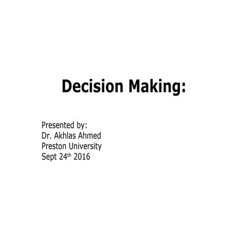 Decision making