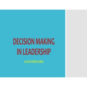 Decision Making