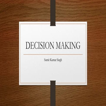 Decision making