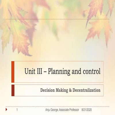 Decision making in Nursing Management 