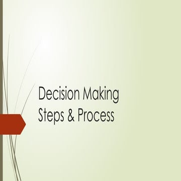 Decision Making lecture slides on principles of management
