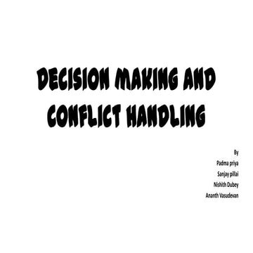 Decision making an conflict managment | PPTX