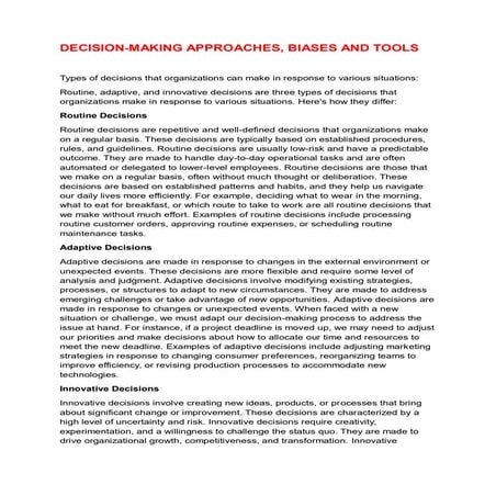 Decision making approaches, biases and tools.pdf