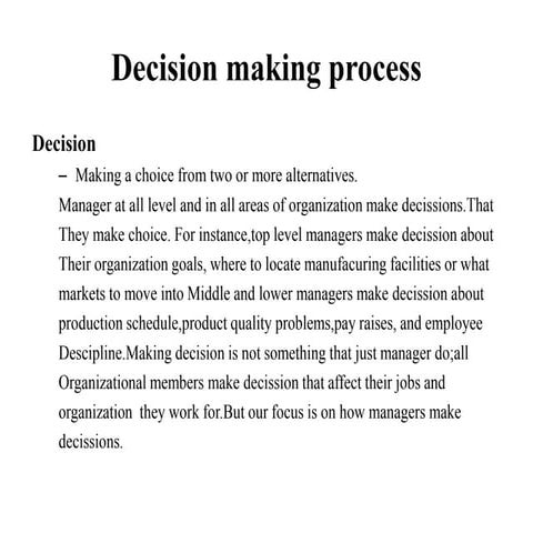 Decision making process 