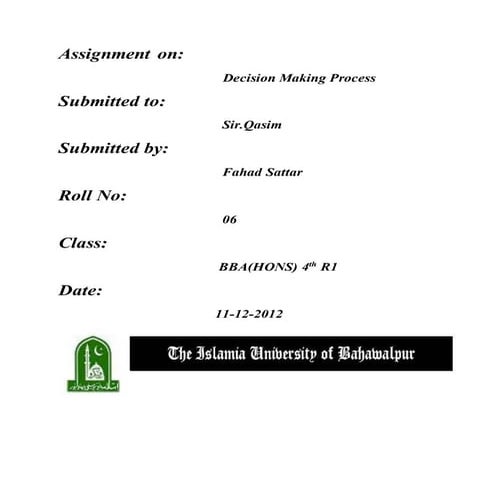 Decision making process