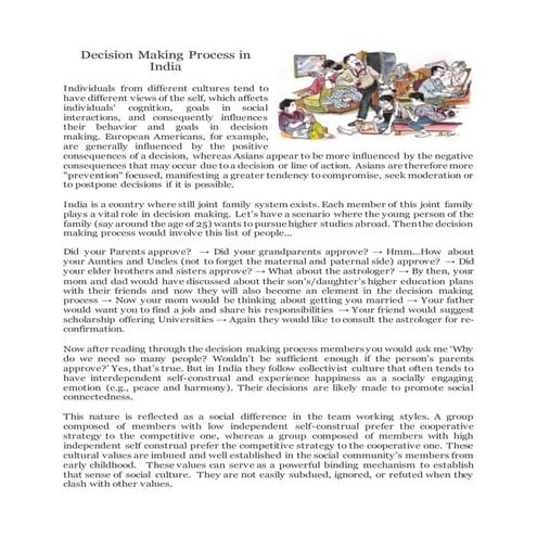 Decision making process in India