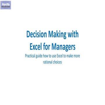 Decision Making with Excel for Managers