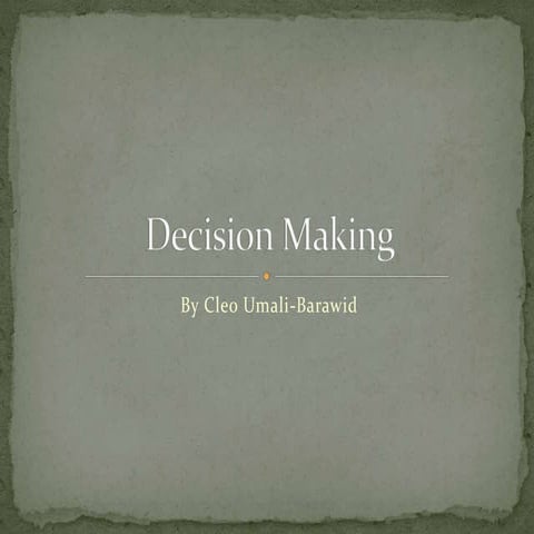 Decision making