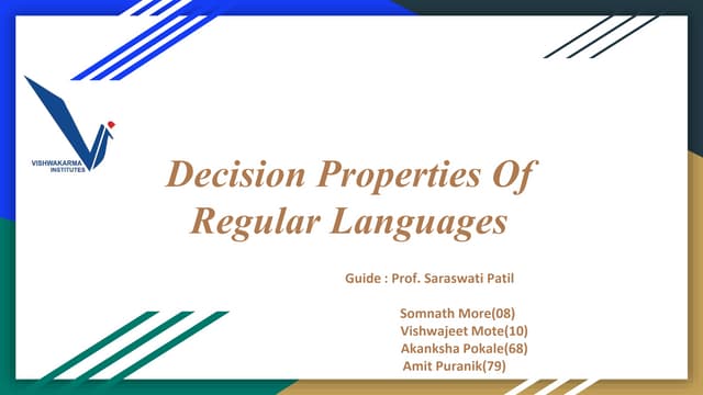 Decision properties of reular languages