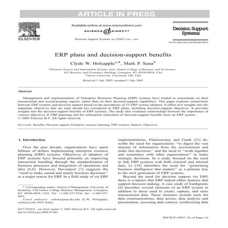 Decision Support systems