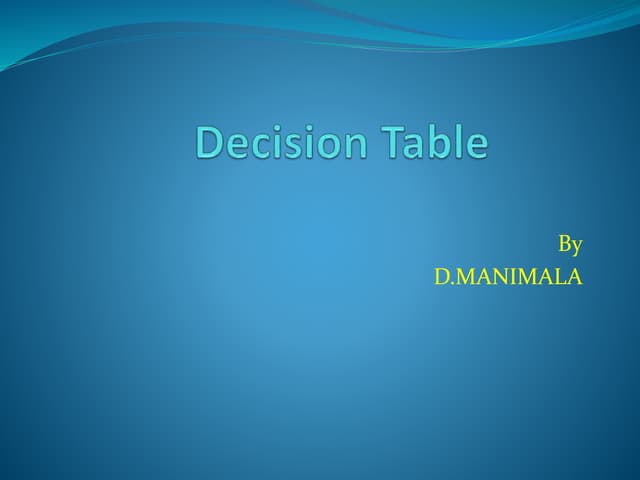 Decision table