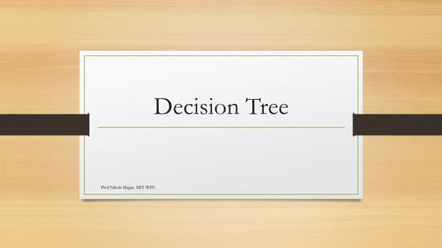 Decision tree- System analysis and design