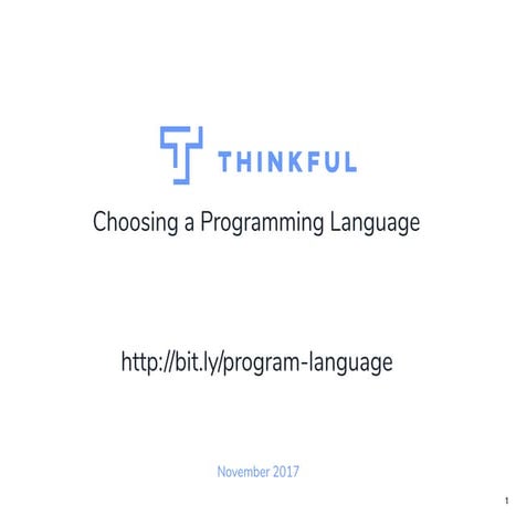 Choosing a Programming Language | PPT