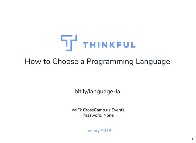 How to Choose a Programming Language