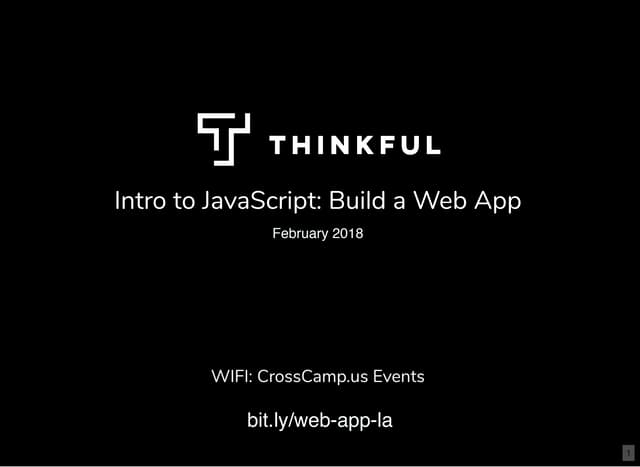 Intro to JavaScript: Build a Web App