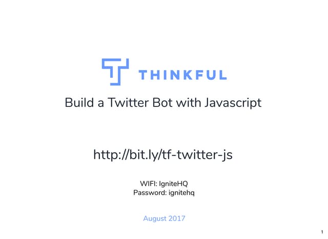 Build your Own Twitter bot 09/20