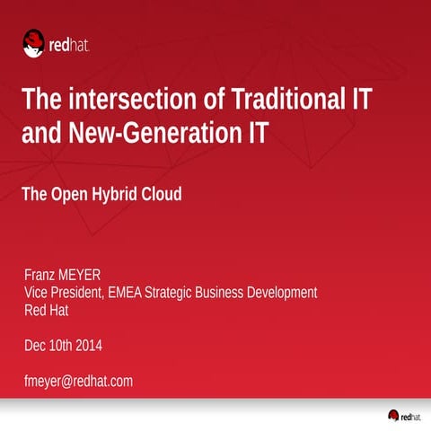The intersection of Traditional IT and New-Generation IT