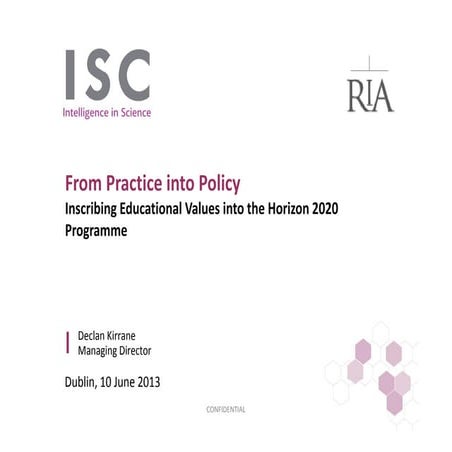 Values in University Education: From Practice Into Policy: Declan Kirrane