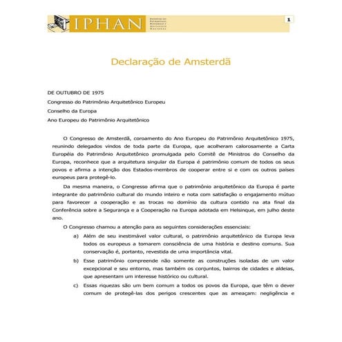 Declaracao de Amsterda 1975