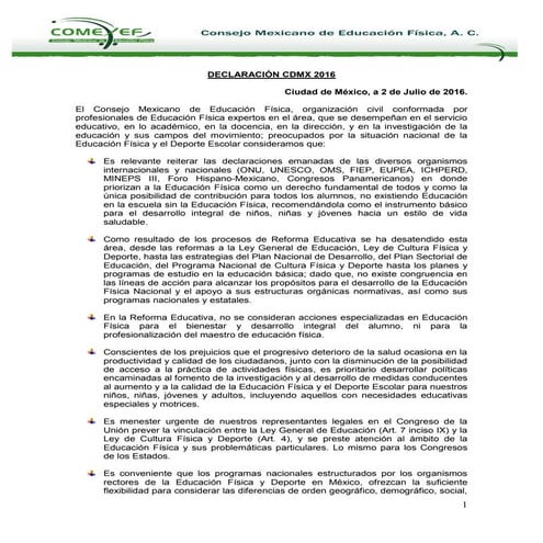 Declaración comexef cdmx 2016