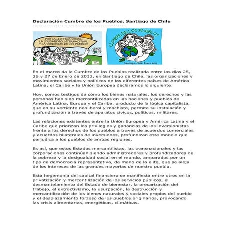 Declaración cumbre de los pueblos
