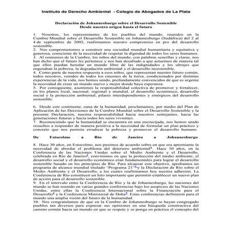 Declaración de Johannesburgo - 2002