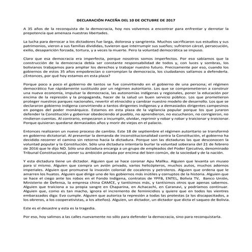 Declaración por el Día de la Democracia